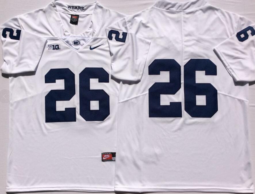 NCAA Men Penn State Nittany Lions White #26 BARKLEY->ncaa teams->NCAA Jersey